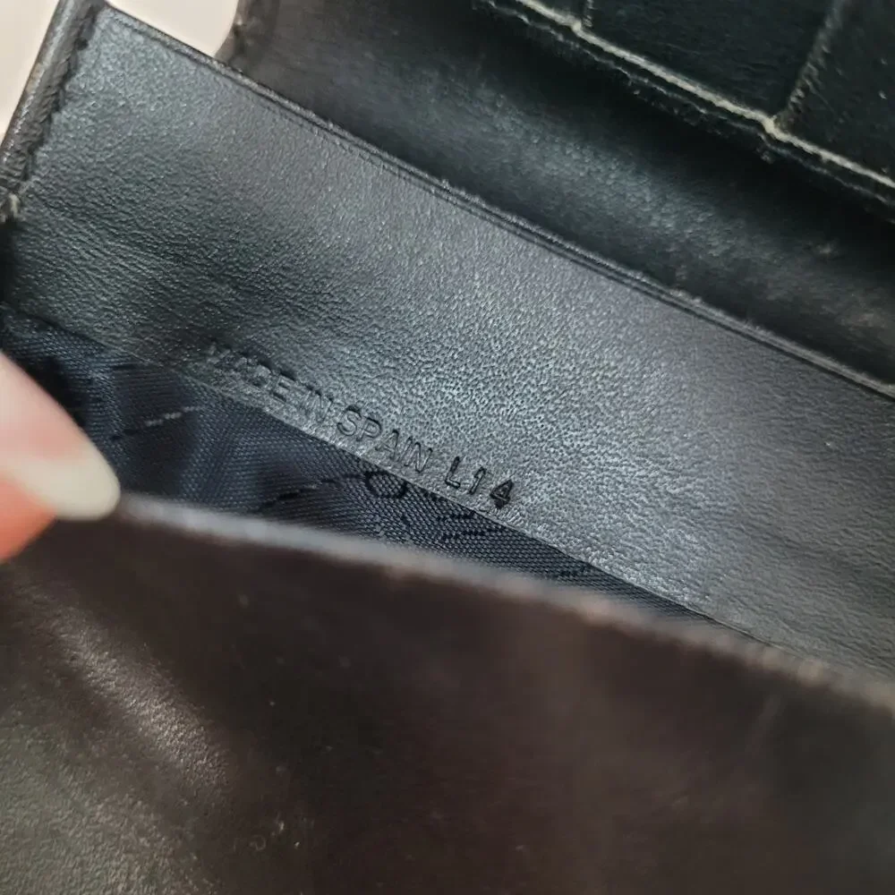 Dunhill Designer Checkbook‎ Card Slim Bill Holder Wallet Black Bifold Leather